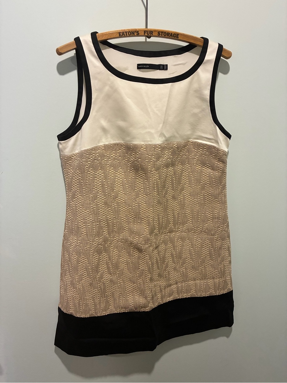 KAREN MILLEN Sleeveless Colorblock Shift Mini Dress - Size 10